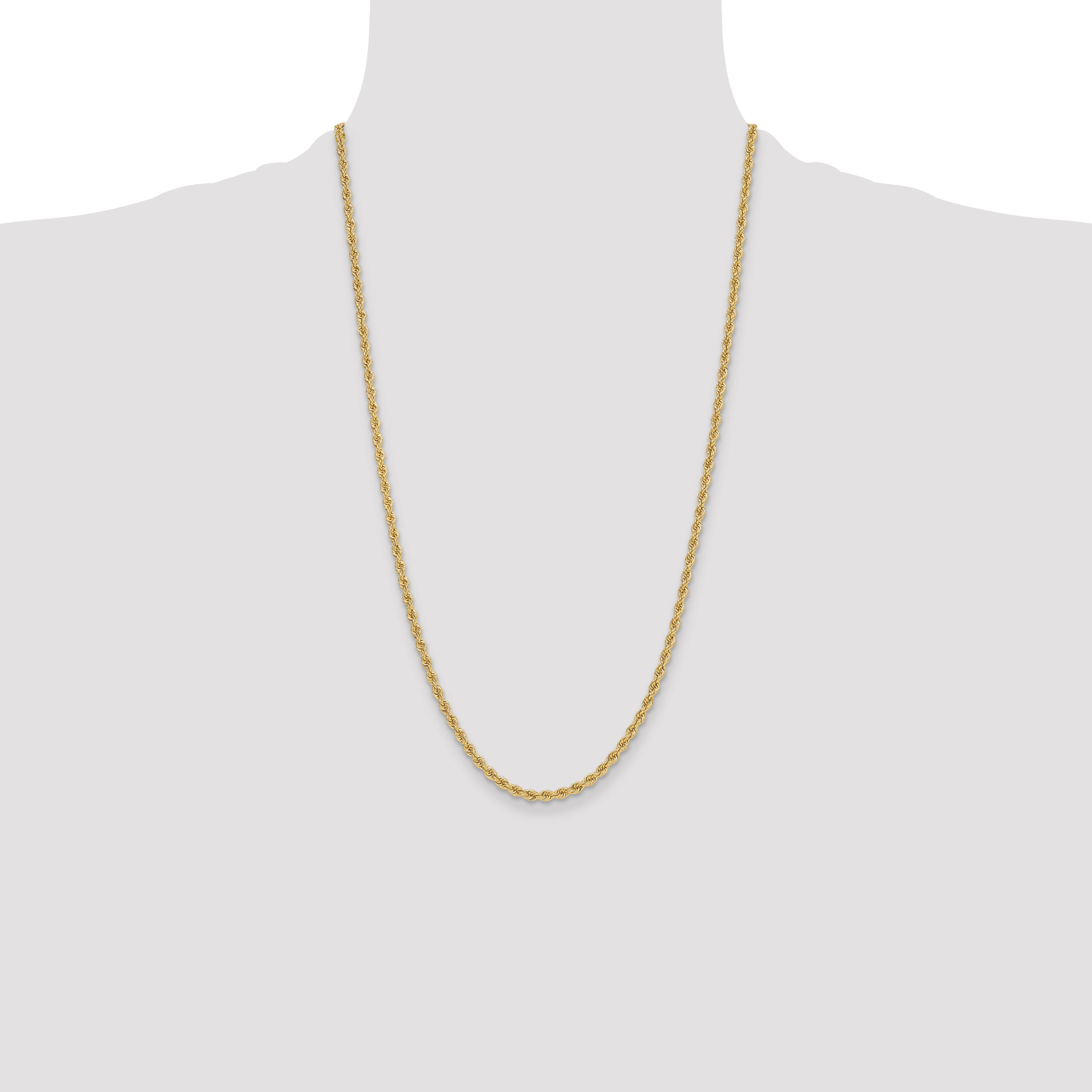 14k 3.3mm Solid Rope Chain