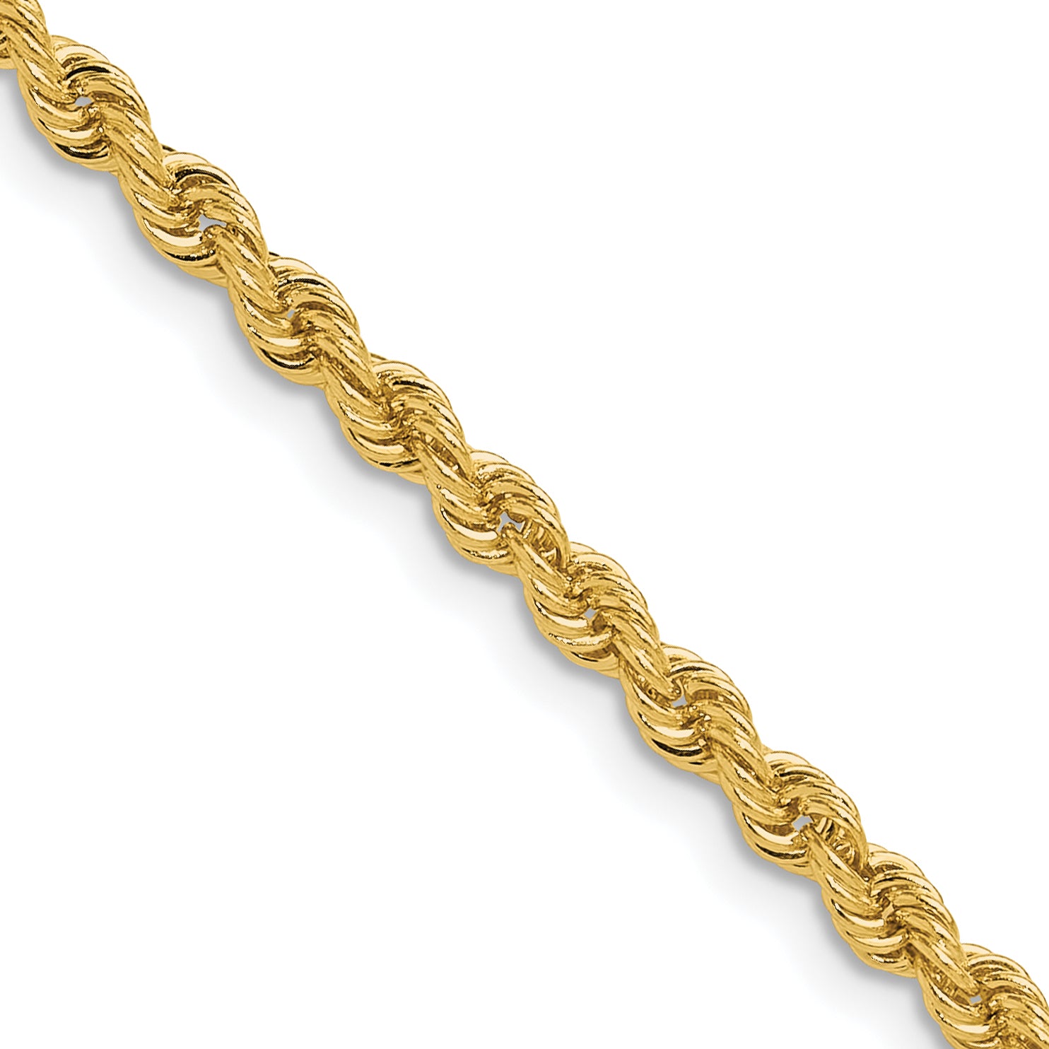 14k 3.3mm Solid Rope Chain