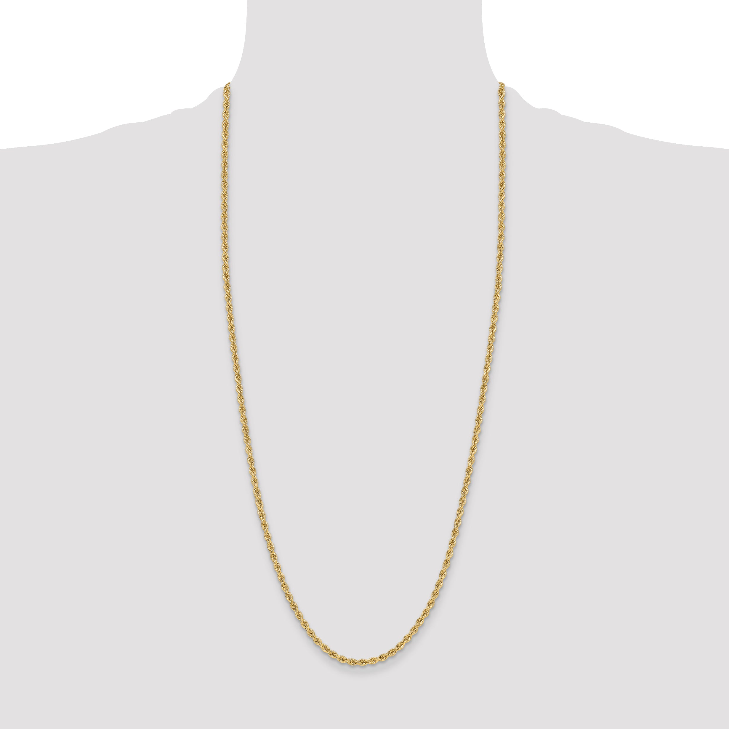 14k 3.3mm Solid Rope Chain