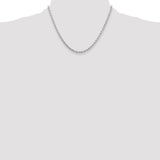14k White Gold 3.25mm Diamond-cut Rope Chain