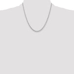 14k White Gold 3.25mm Diamond-cut Rope Chain
