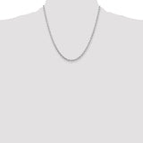 14k White Gold 3.25mm Diamond-cut Rope Chain