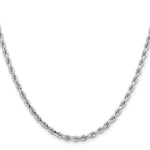 14k White Gold 3.25mm Diamond-cut Rope Chain