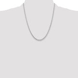 14k White Gold 3.25mm Diamond-cut Rope Chain