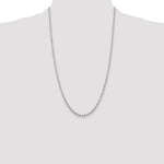 14k White Gold 3.25mm Diamond-cut Rope Chain