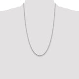 14k White Gold 3.25mm Diamond-cut Rope Chain