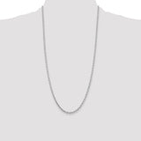 14k White Gold 3.25mm Diamond-cut Rope Chain