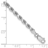 14k White Gold 3.25mm Diamond-cut Rope Chain