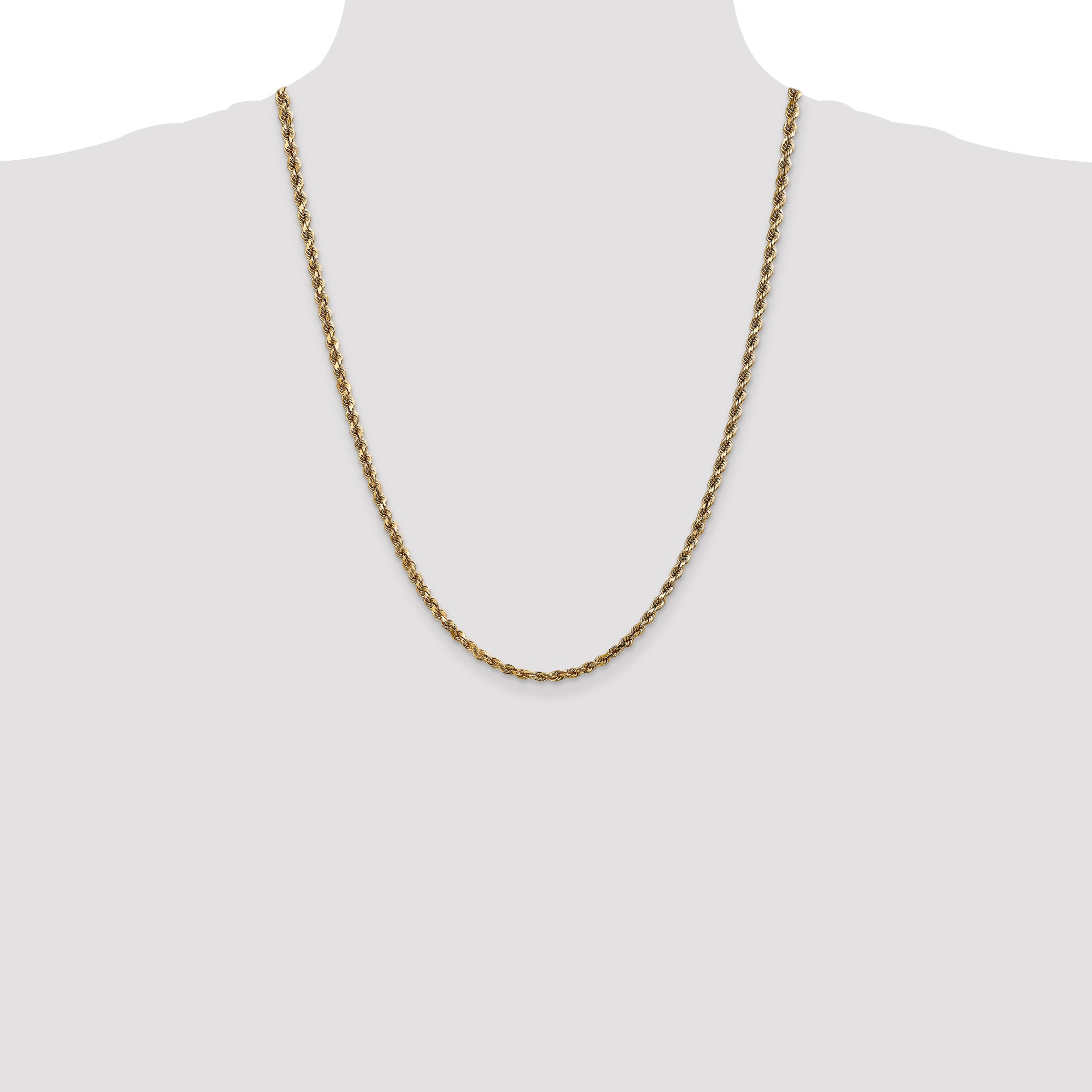 14k 3.5mm Diamond-cut Rope Chain