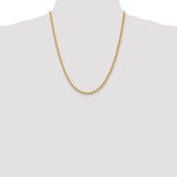 14k 3.65mm Solid Rope Chain