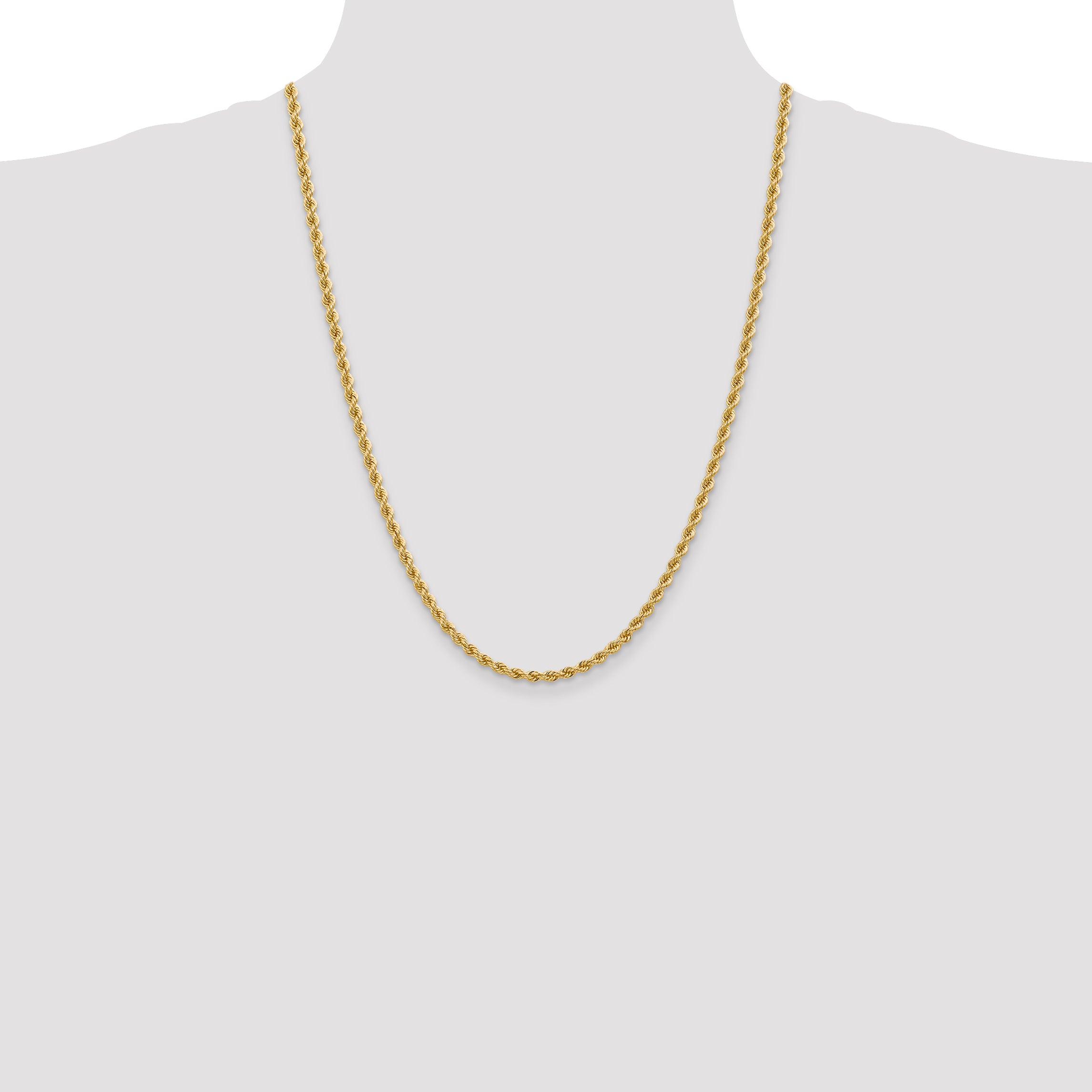 14k 3.65mm Solid Rope Chain