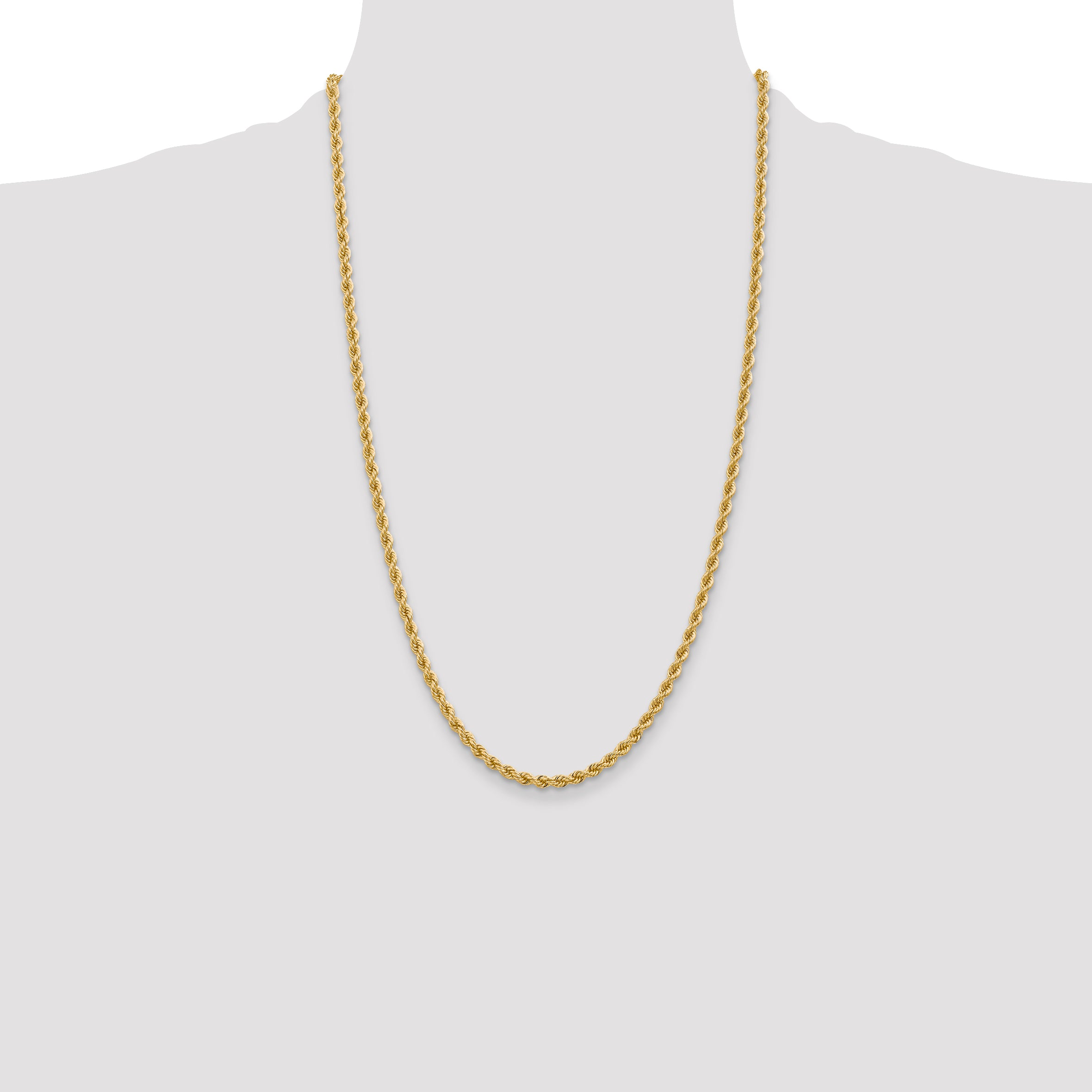 14k 3.65mm Solid Rope Chain