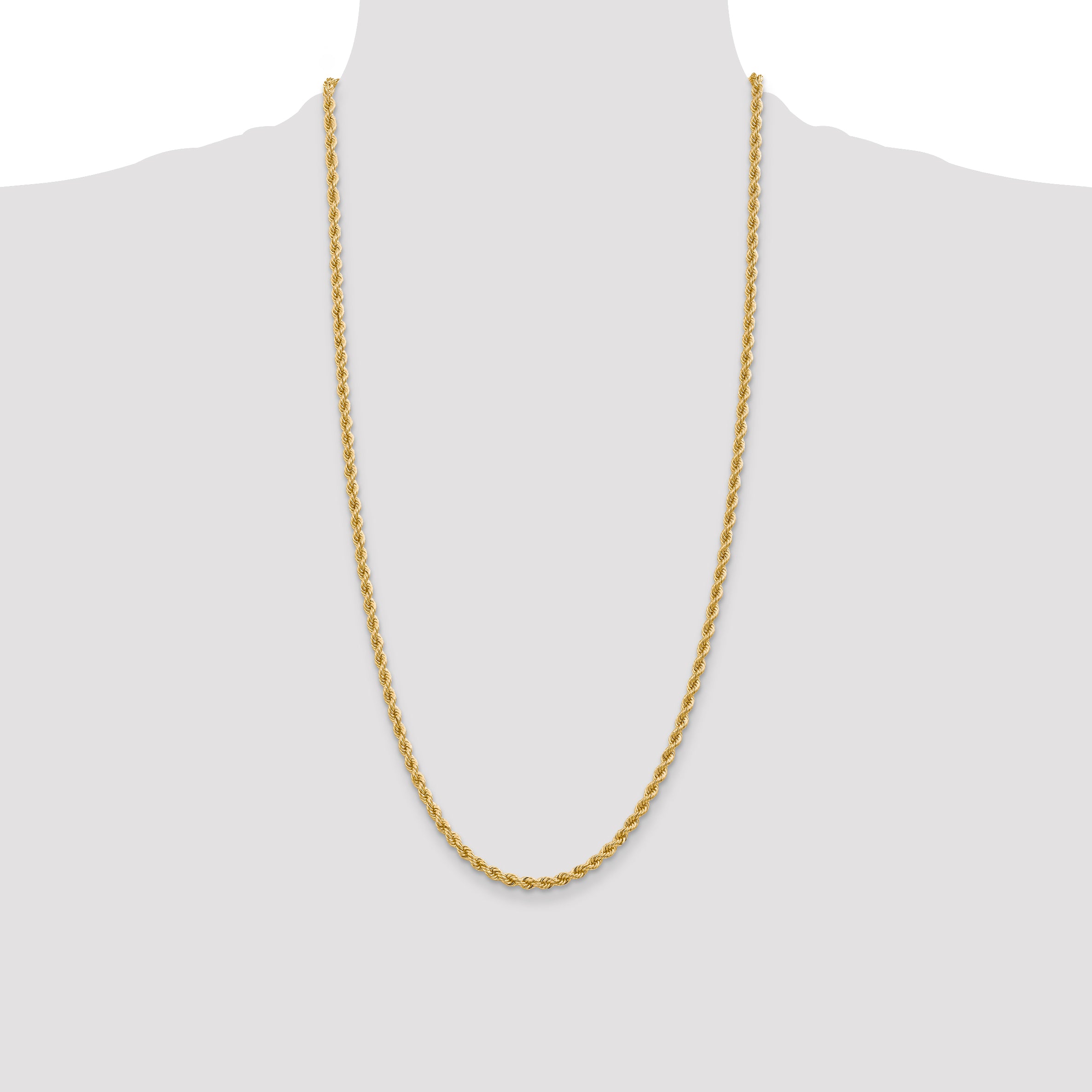 14k 3.65mm Solid Rope Chain