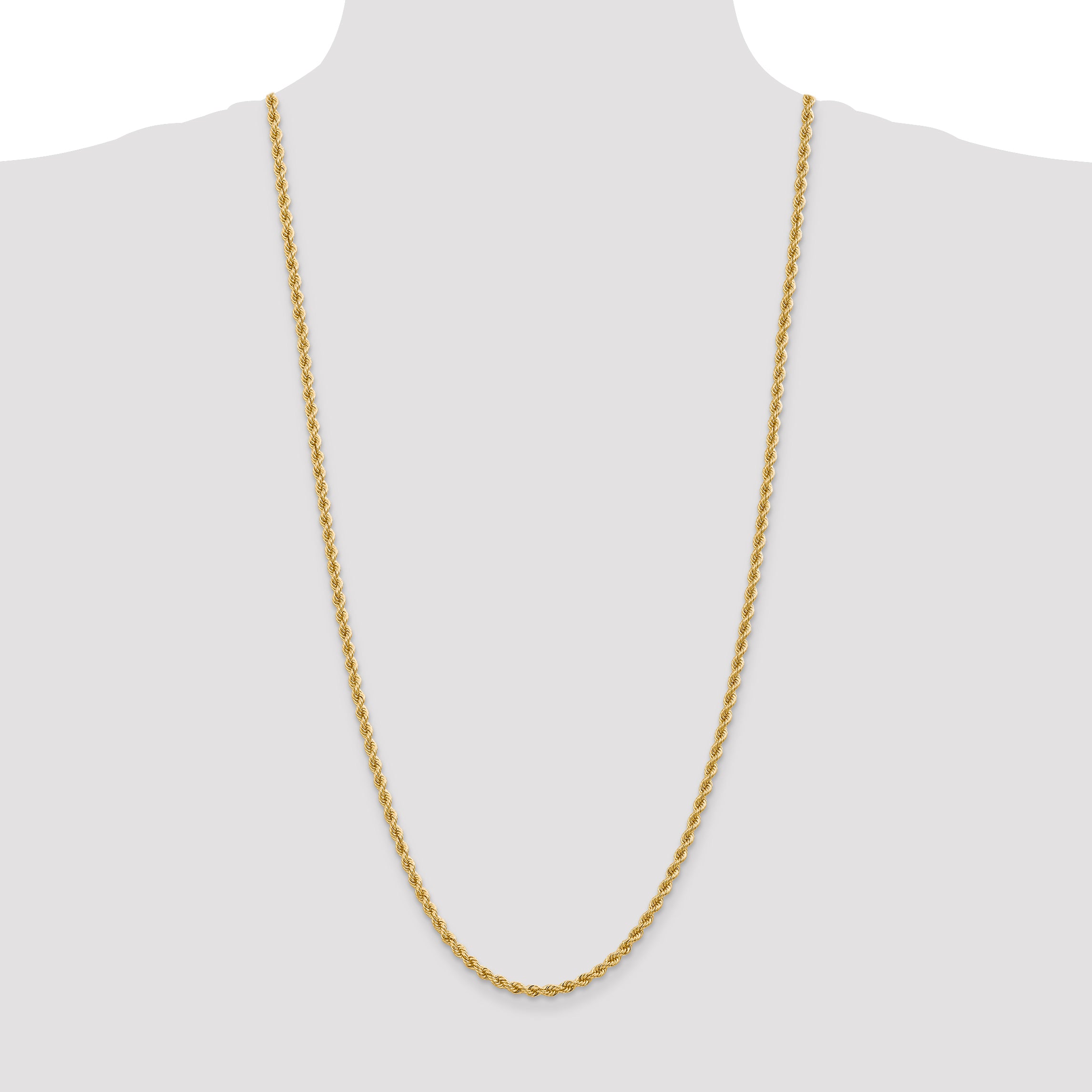 14k 3.65mm Solid Rope Chain