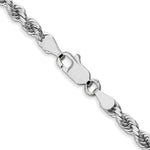 14k White Gold 3.5mm Diamond-cut Rope Chain