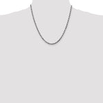 14k White Gold 3.5mm Diamond-cut Rope Chain