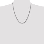 14k White Gold 3.5mm Diamond-cut Rope Chain