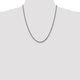 14k White Gold 3.5mm Diamond-cut Rope Chain