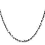 14k White Gold 3.5mm Diamond-cut Rope Chain