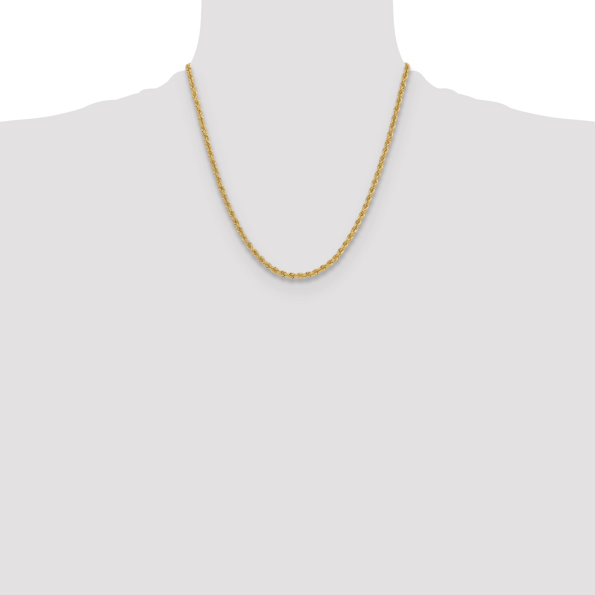 14k 3.8mm Solid Rope Chain
