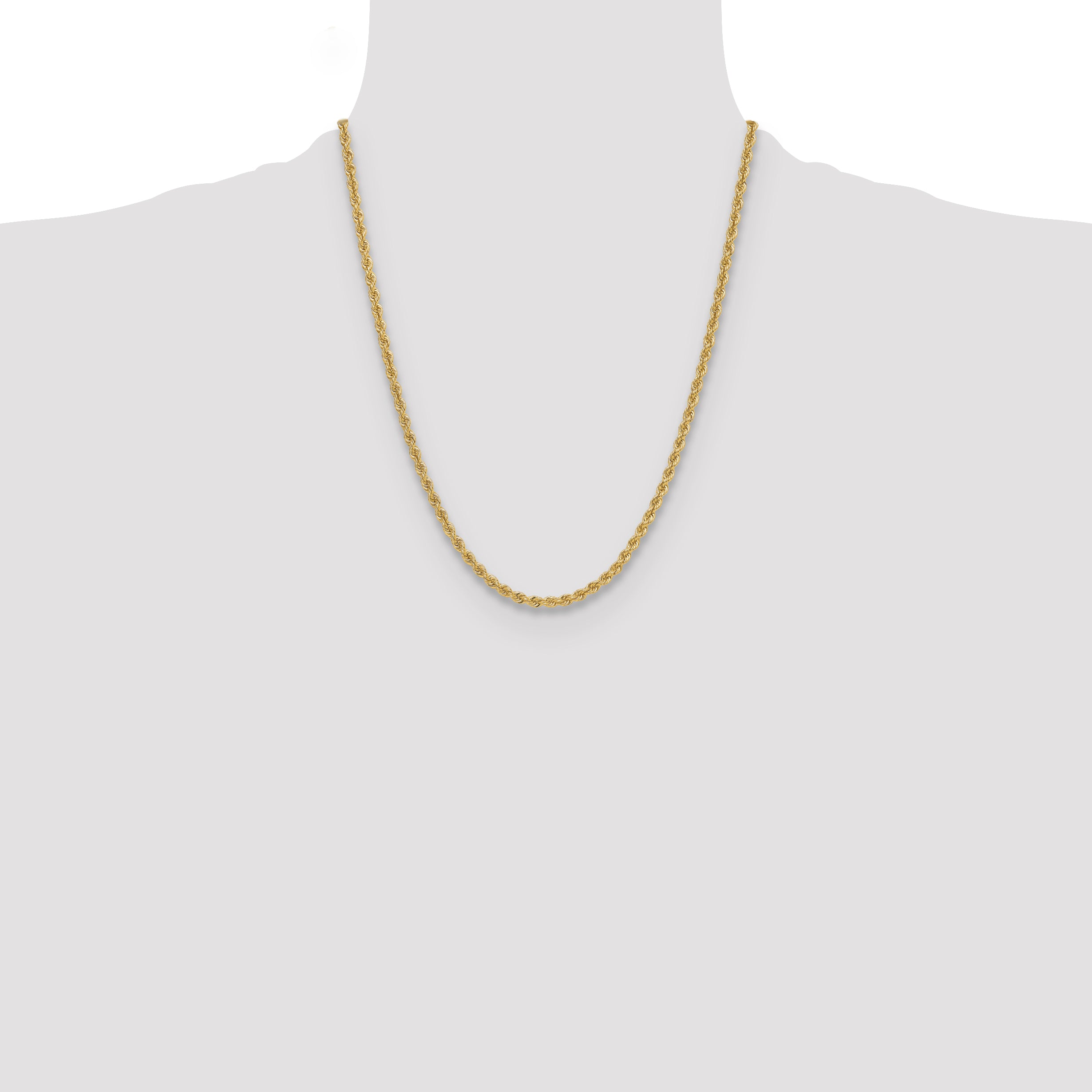 14k 3.8mm Solid Rope Chain