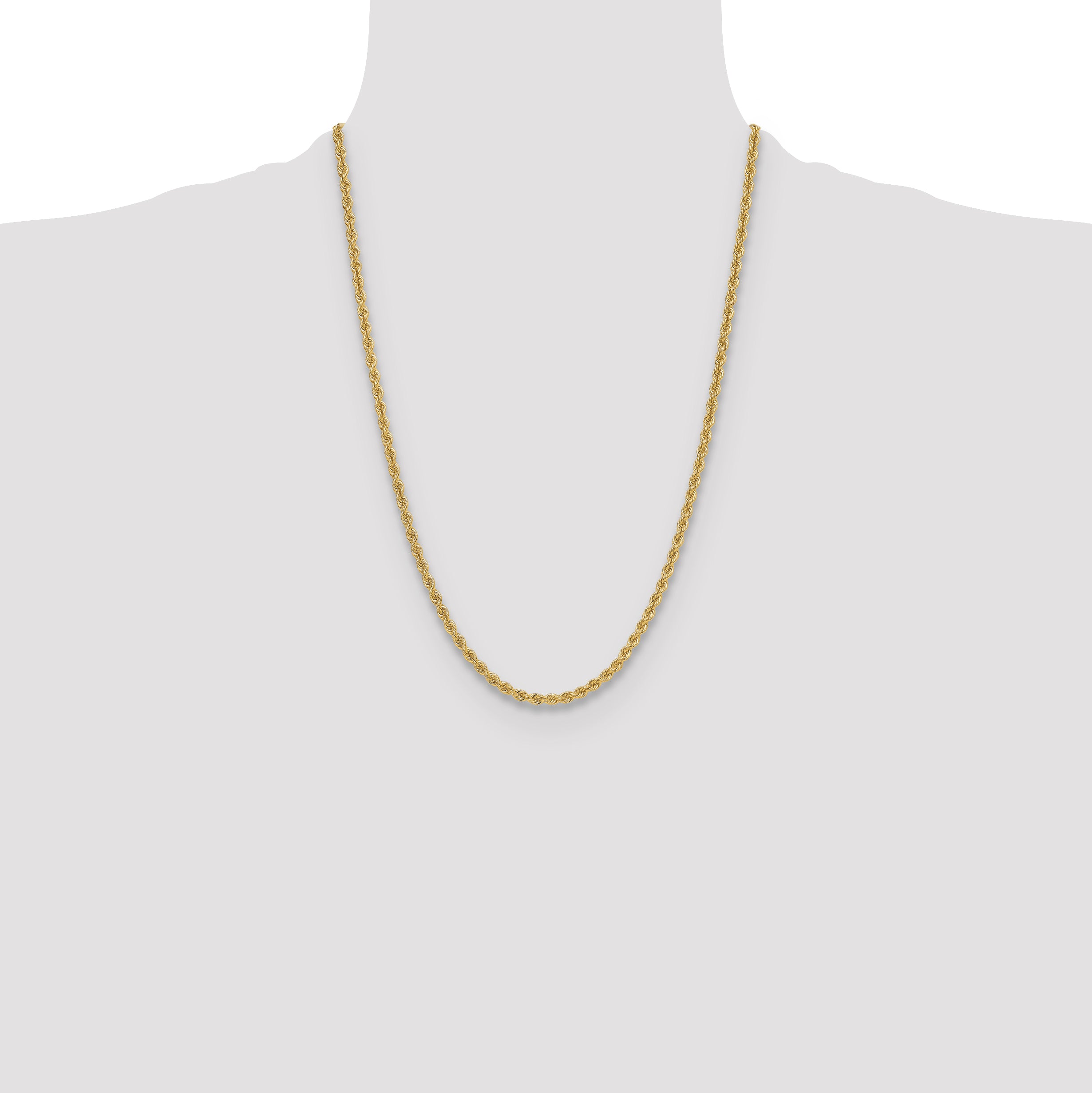 14k 3.8mm Solid Rope Chain