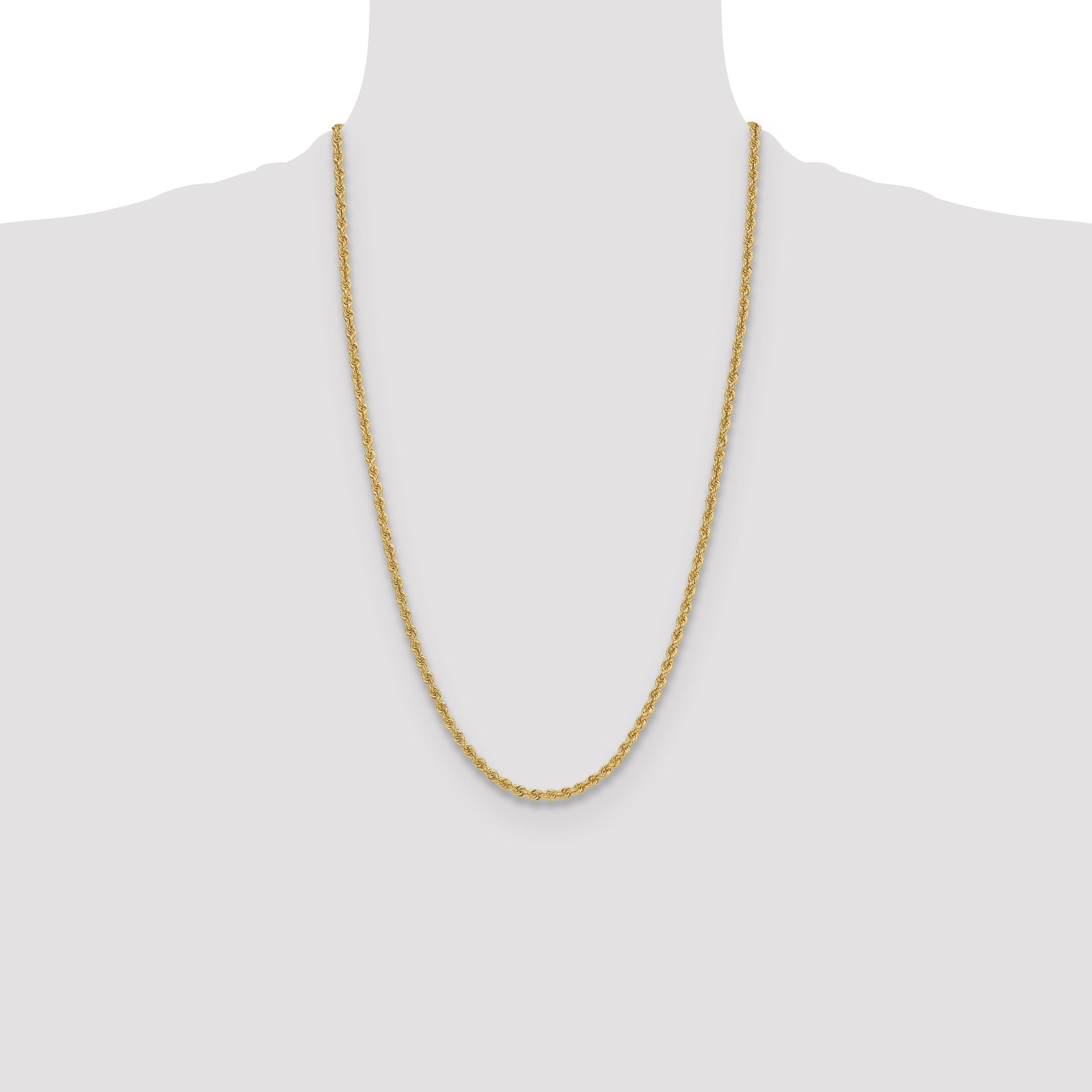 14k 3.8mm Solid Rope Chain