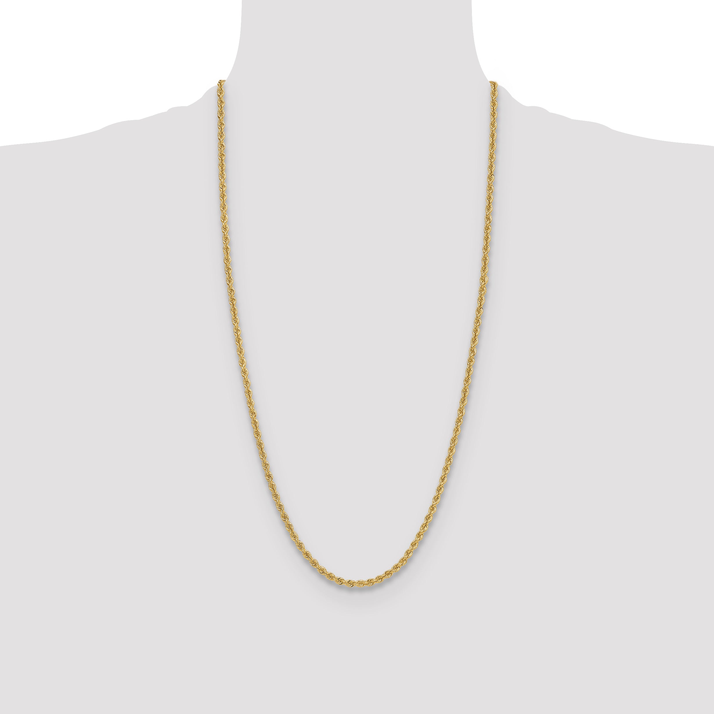 14k 3.8mm Solid Rope Chain