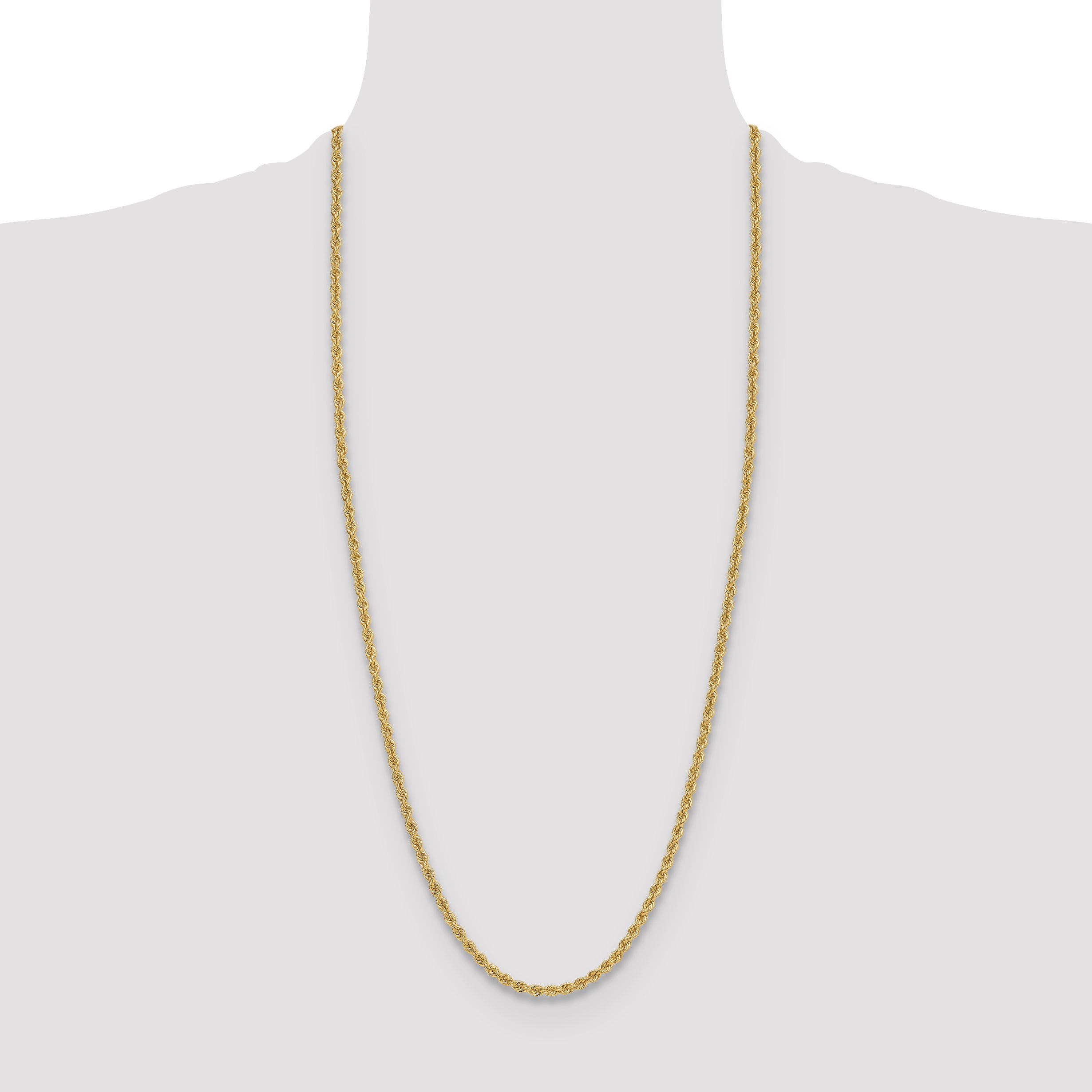 14k 3.8mm Solid Rope Chain