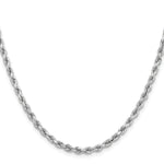14k White Gold 3.75mm Diamond-cut Rope Chain