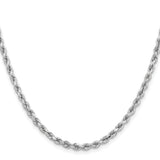 14k White Gold 3.75mm Diamond-cut Rope Chain