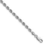 14k White Gold 3.75mm Diamond-cut Rope Chain
