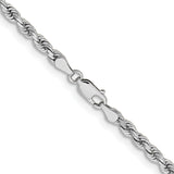 14k White Gold 3.75mm Diamond-cut Rope Chain