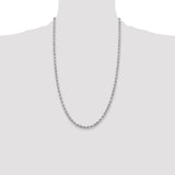14k White Gold 3.75mm Diamond-cut Rope Chain