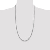14k White Gold 3.75mm Diamond-cut Rope Chain