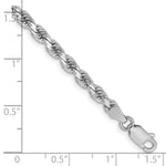 14k White Gold 3.75mm Diamond-cut Rope Chain
