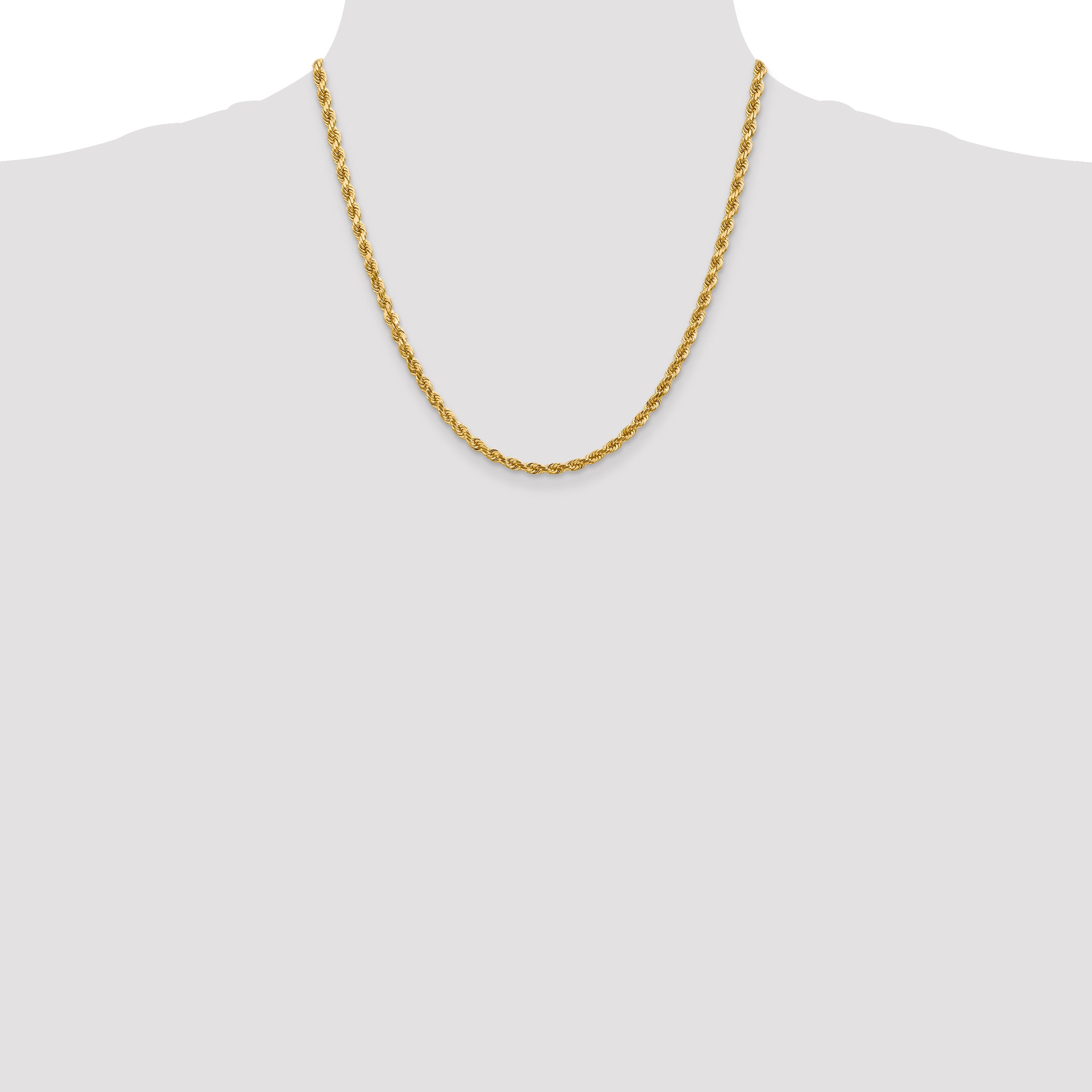 14k 4.0mm Diamond-cut Rope Chain