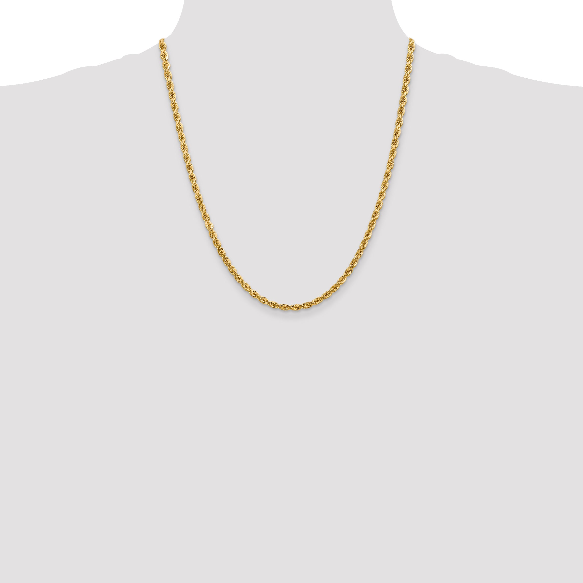 14k 4.0mm Diamond-cut Rope Chain