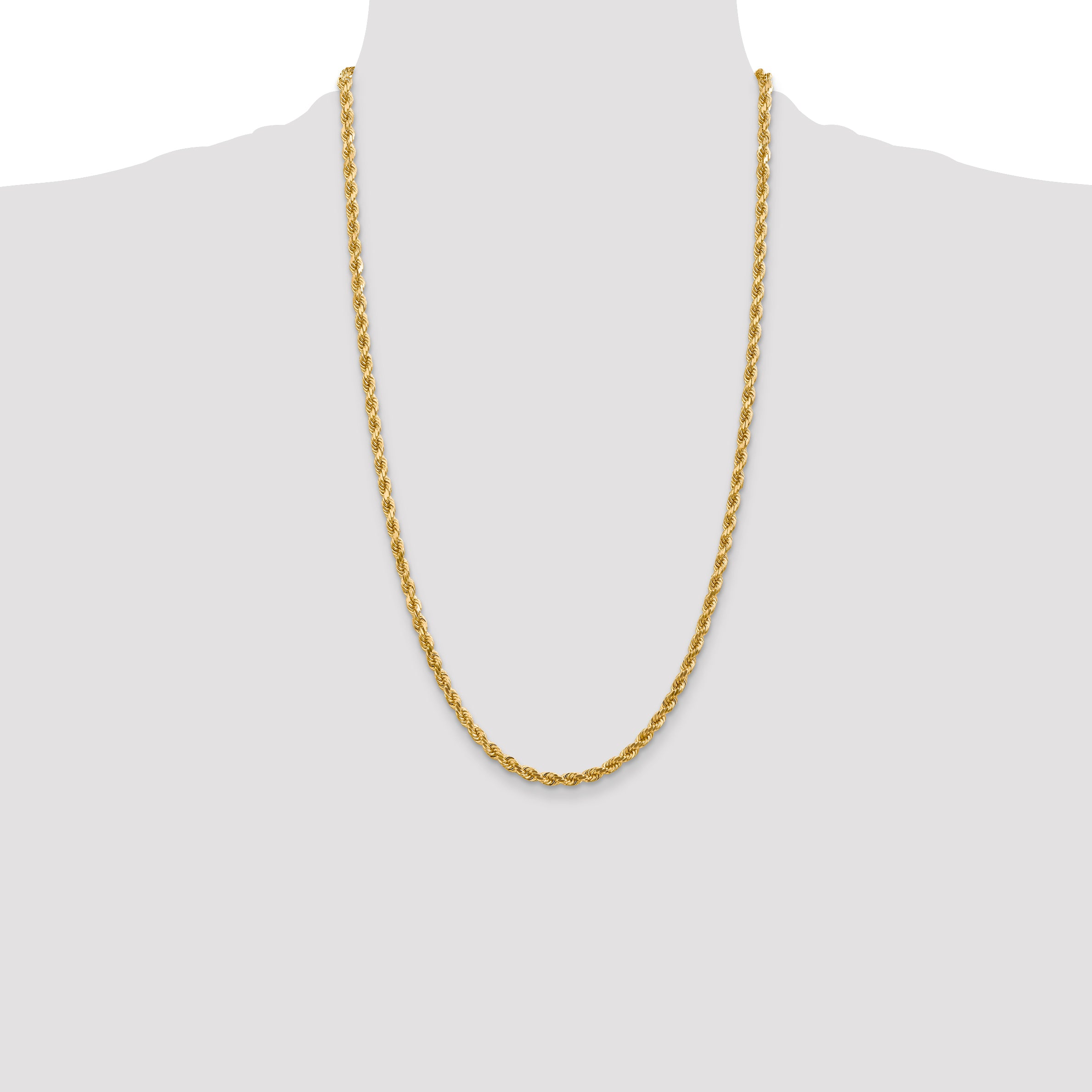 14k 4.0mm Diamond-cut Rope Chain