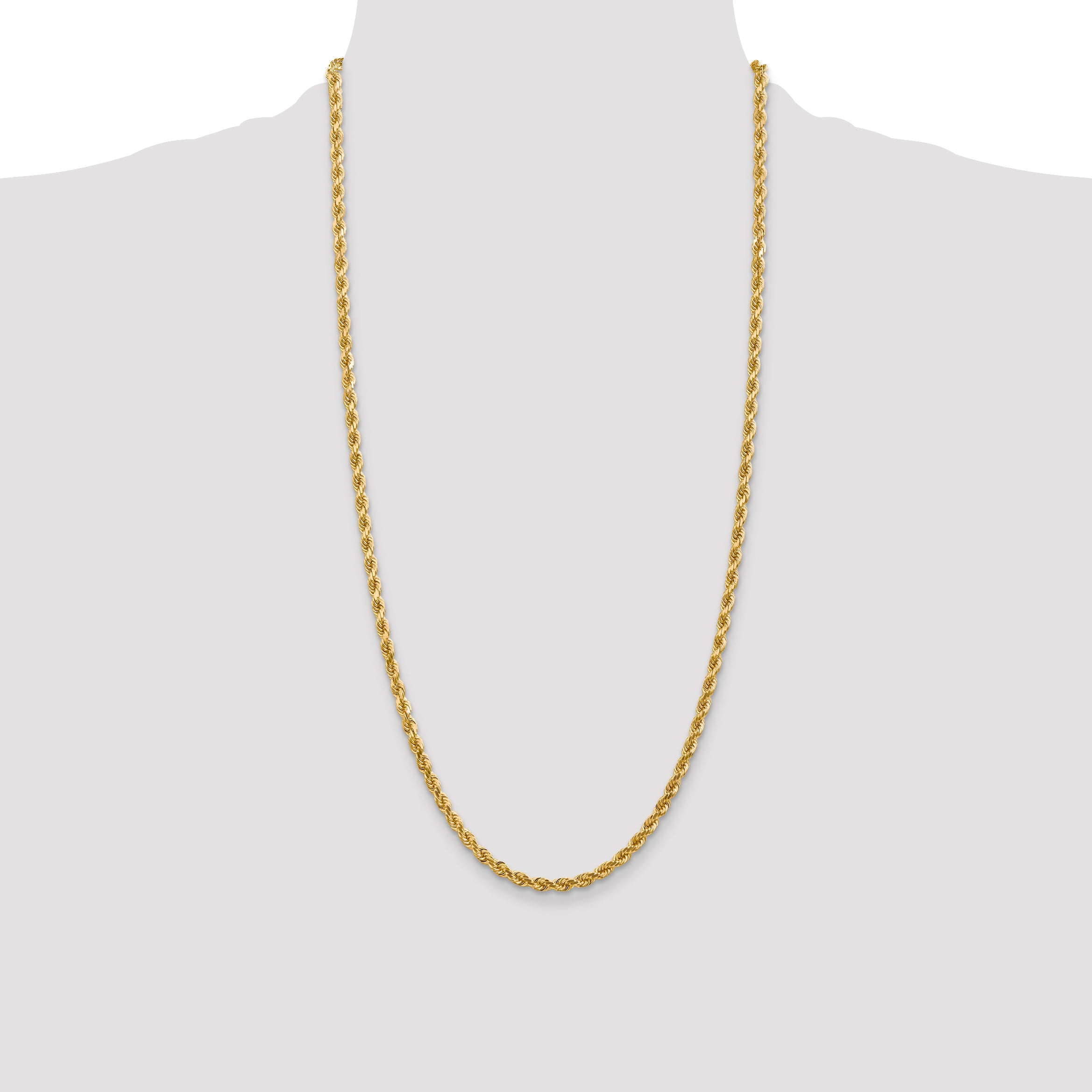 14k 4.0mm Diamond-cut Rope Chain