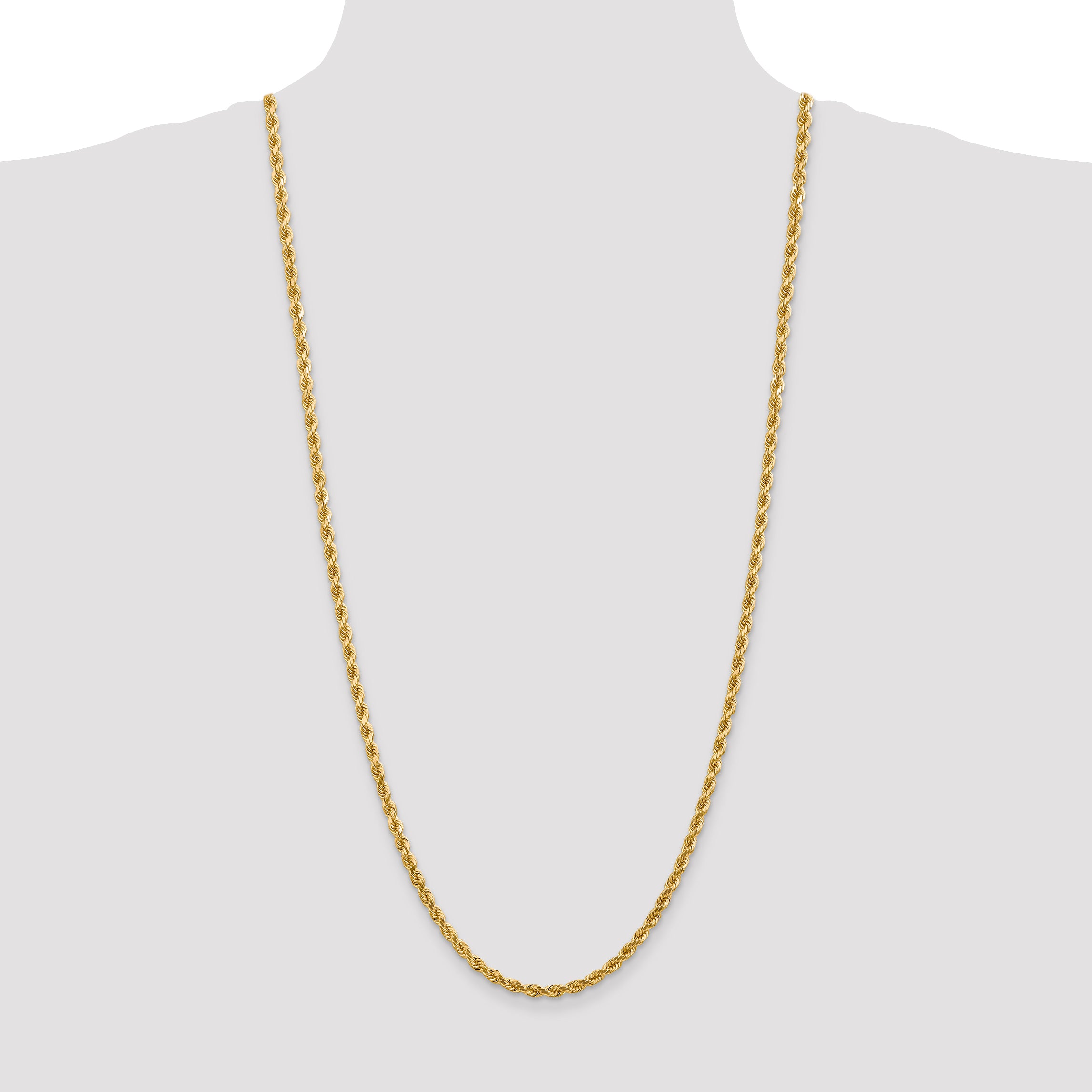 14k 4.0mm Diamond-cut Rope Chain