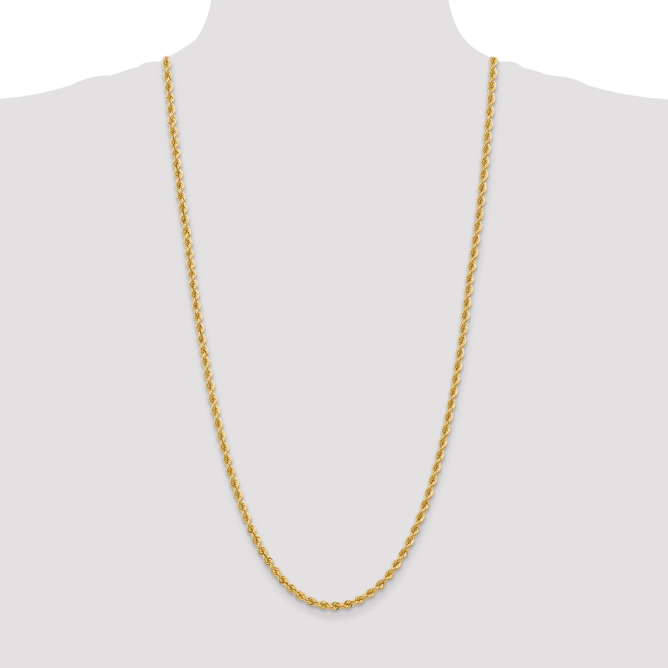 14k 4.0mm Solid Rope Chain
