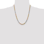 14k Tri-color 4.25mm Diamond-cut Rope Chain
