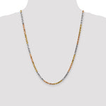 14k Tri-color 4.25mm Diamond-cut Rope Chain