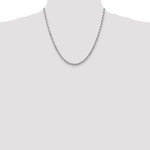 14k White Gold 4.0mm Diamond-cut Rope Chain