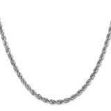 14k White Gold 4.0mm Diamond-cut Rope Chain