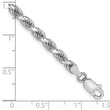 14k White Gold 4.0mm Diamond-cut Rope Chain