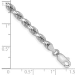 14k White Gold 4.0mm Diamond-cut Rope Chain