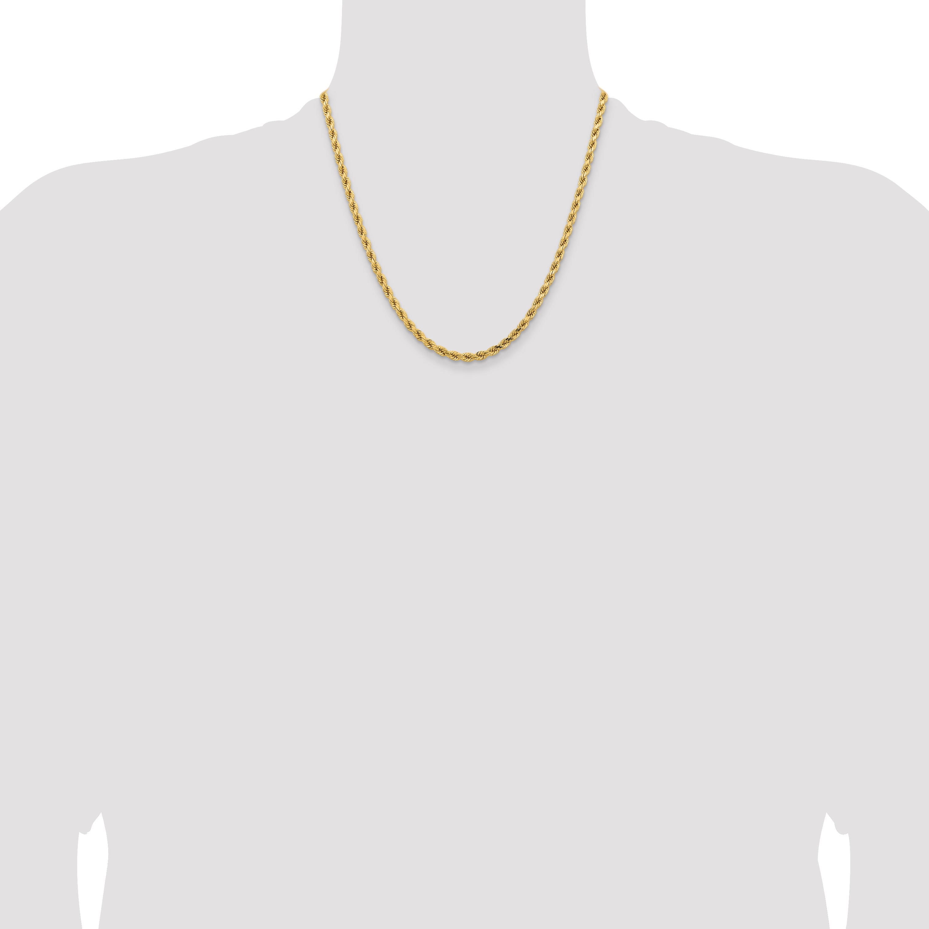14k 4.25mm Diamond-cut Rope Chain