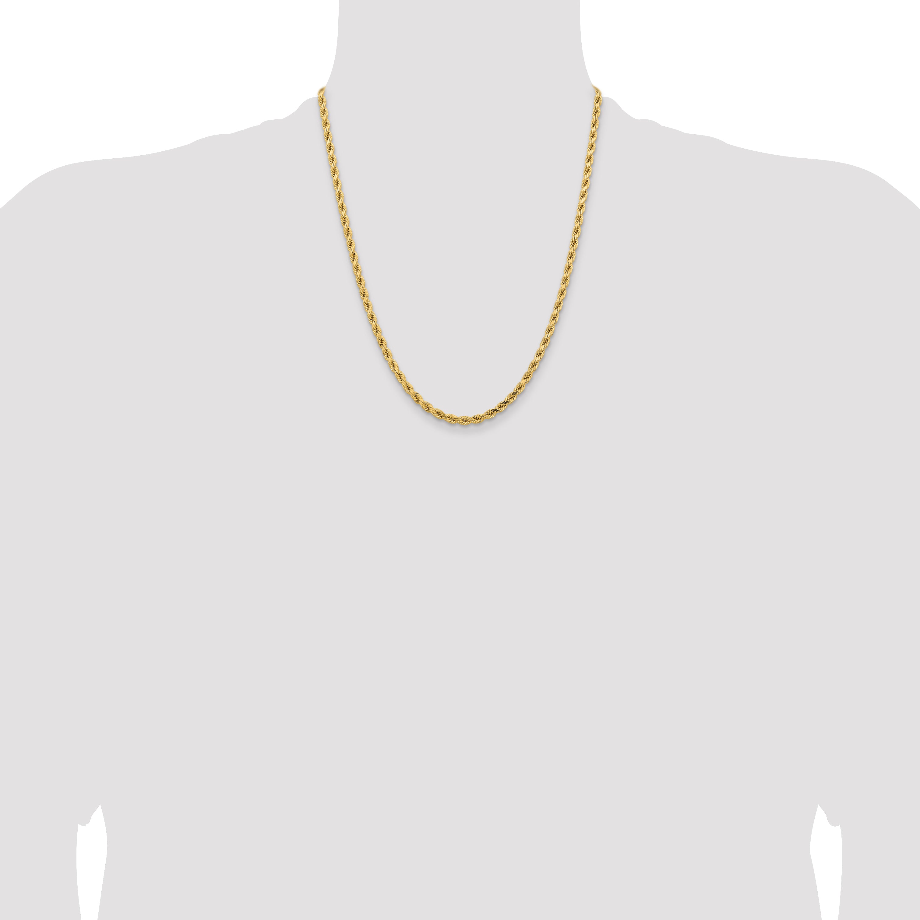 14k 4.25mm Diamond-cut Rope Chain